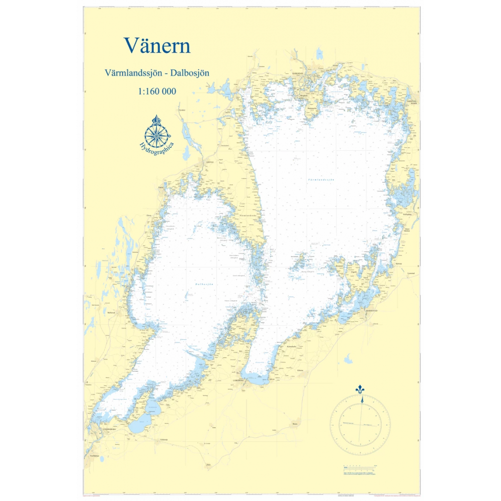 Vänern Väggkarta Hydrographica 70x100cm